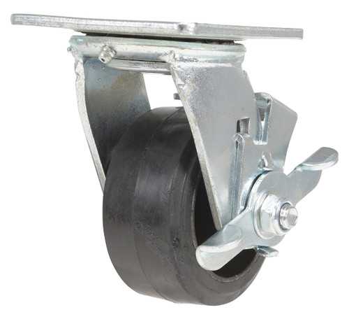 Vestil Rubber Swivel With Brake Caster - 4 In. Diameter x 2 In. Width 440 lb - Black