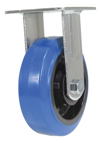 Vestil Elastic Rubber Rigid Caster - 6 In. Diameter x 2 In. Width 770 lb - Blue/Black