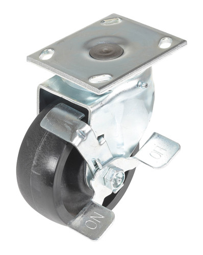 Vestil Light Duty Glass Filled Nylon Swivel With Brake Caster - 5 In. Diameter x 2 In. Width 1200 lb - Black