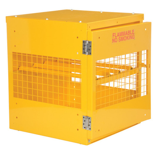 Vestil Steel Knockdown Horizontal Cylinder Cabinet - 32 In. x 30 In. x 35-1/4 In. 4 Cylinder - Yellow