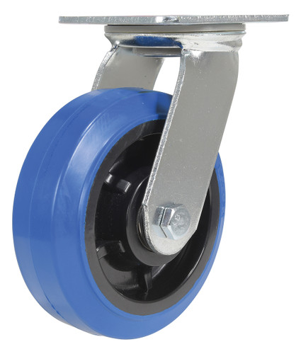 Vestil Elastic Rubber Swivel Caster - 6 In. Diameter x 2 In. Width 770 lb - Blue/Black