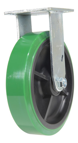 Vestil Polyurethane Rigid Caster - 8 In. Diameter x 2 In. Width 1000 lb - Green/Black