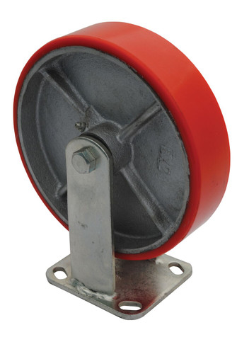 Vestil Polyurethane Rigid Caster - 8 In. Diameter x 2 In. Width 771 lb - Red