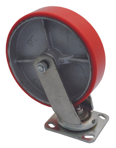 Vestil Polyurethane Swivel Caster - 8 In. Diameter x 2 In. Width 771 lb - Red