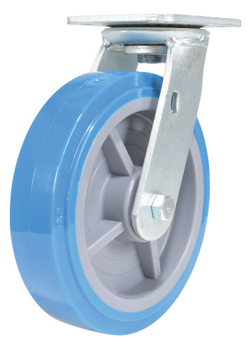 Vestil Polyurethane Swivel Caster - 8 In. Diameter x 2 In. Width 925 lb Light - Blue/Gray