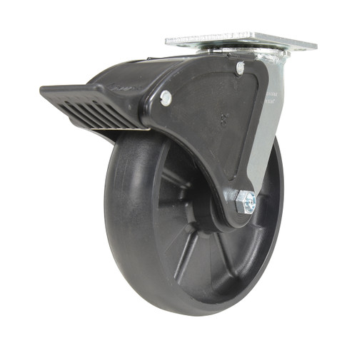 Vestil Glass Filled Nylon Swivel With Total Brake Caster - 8 In. Diameter x 2 In. Width 1250 lb - Black