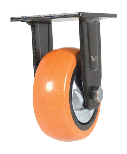 Vestil Polyurethane Rigid Caster - 5 In. Diameter x 2 In. Width 639 lb - Orange/Silver