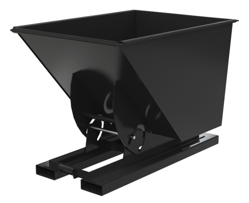 Vestil Steel Heavy Duty No Bump and Dump Hopper - 1 Cubic Yard 6000 lb - Semi Gloss Black