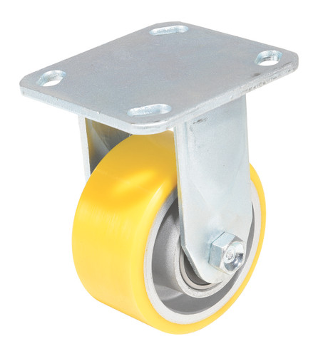 Vestil Polyurethane Rigid Caster - 4 In. Diameter x 2 In. Width 440 lb - Yellow/Gray