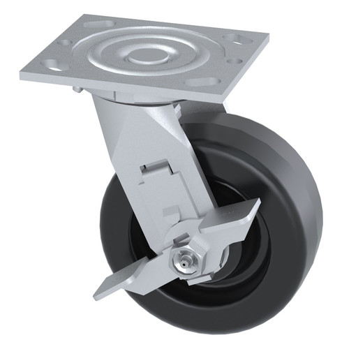 Vestil Phenolic Swivel With Brake Caster - 5 In. Diameter x 2 In. Width 1000 lb - Black