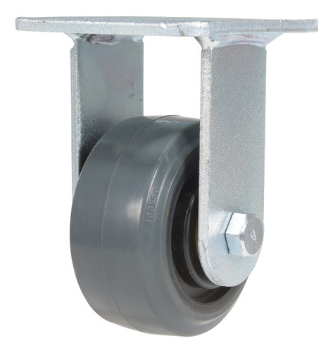 Vestil Rubber Rigid Caster - 4 In. Diameter x 2 In. Width 551 lb Dark - Gray/Gold