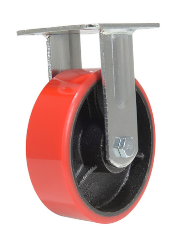 Vestil Polyurethane Rigid Caster - 6 In. Diameter x 2 In. Width 1232 lb - Red/Black