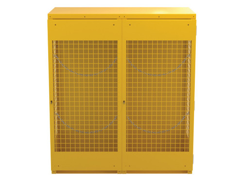 Vestil Steel Vertical Cylinder Cabinet - 32 In. x 60 In. x 68-1/4 In. 10-20 Cylinder - Yellow
