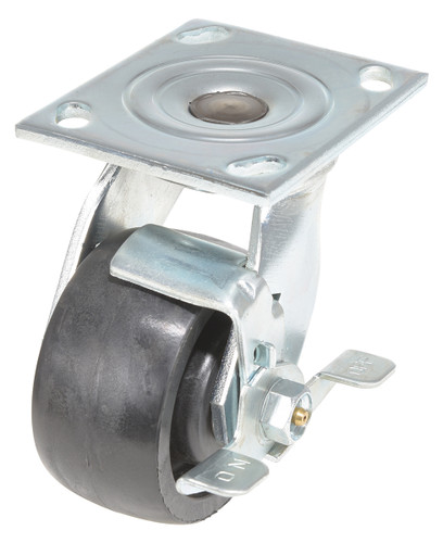 Vestil RollX Glass Filled Nylon Swivel With Brake Caster - 4 In. Diameter x 2 In. Width 1250 lb - Black