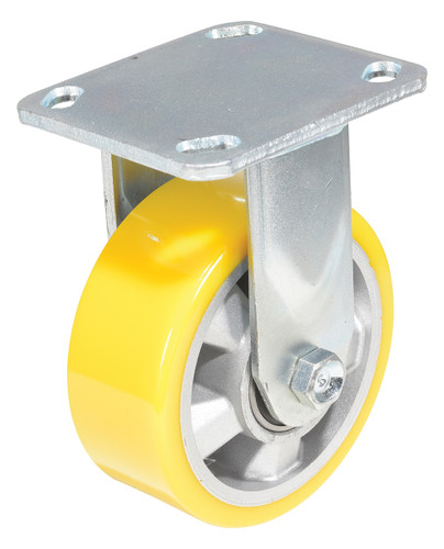 Vestil Polyurethane Rigid Caster - 5 In. Diameter x 2 In. Width 595 lb - Yellow/Gray