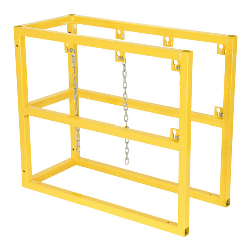 Vestil Steel Cylinder Barricade Rack - 37-1/2 In. x 16-1/2 In. x 32 In. 3 Cylinder - Yellow