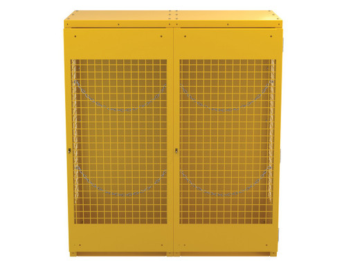 Vestil Steel Knockdown Vertical Cylinder Cabinet - 32 In. x 60 In. x 68-1/4 In. 10-20 Cylinder - Yellow