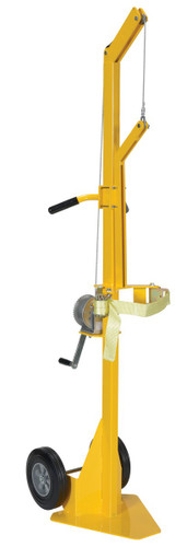 Vestil Steel Portable Cylinder Lifter with Hard Rubber Wheels - 300 lb - Yellow