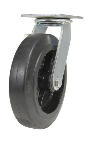 Vestil Rubber Swivel Caster - 8 In. Diameter x 2 In. Width 660 lb - Black