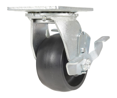 Vestil Glass Filled Nylon Swivel With Brake Caster - 4 In. Diameter x 2 In. Width 800 lb - Black