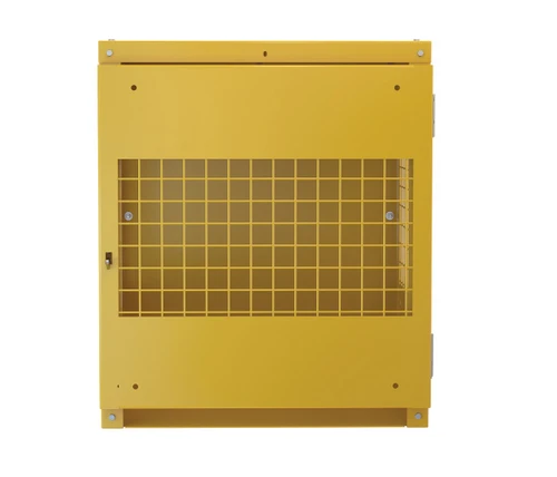Vestil Steel Knockdown Vertical Cylinder Cabinet - 32 In. x 30 In. x 35-1/4 In. 4 Cylinder - Yellow