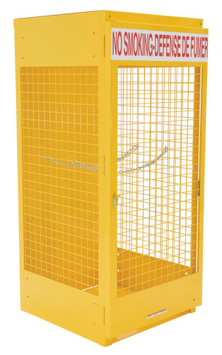 Vestil Steel Canadian Cylinder Storage Cabinet - 32 In. x 30 In. x 68-1/4 In. 8 Cylinder - Yellow