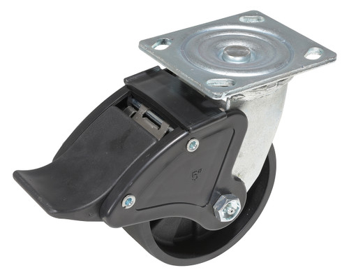 Vestil Glass Filled Nylon Swivel With Total Brake Caster - 5 In. Diameter x 2 In. Width 1000 lb - Black