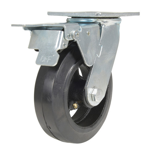 Vestil Rubber Swivel With Total Brake Caster - 6 In. Diameter 2 In. Width 550 lb - Black