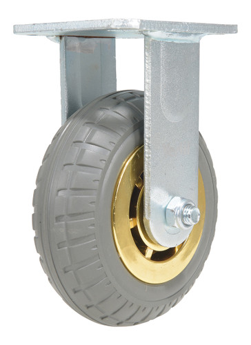 Vestil Flat-Free Rigid Caster - 6 In. Diameter x 2 In. Width 617 lb Dark - Gray/Gold