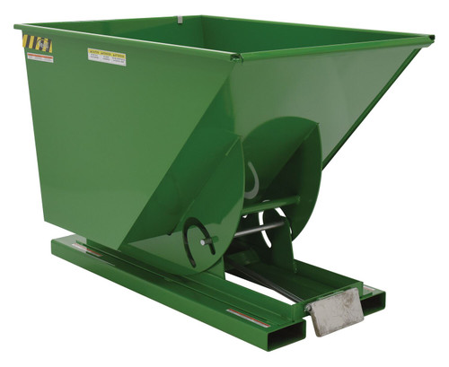Vestil Steel Light Duty Self Dumping Hopper - 1 Cubic Yard 2000 lb - Green