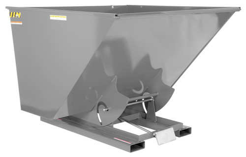 Vestil Steel Heavy Duty Self Dumping Hopper - 2-1/2 Cubic Yard 6000 lb - Machine Gray