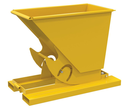 Vestil Steel Light Duty No Bump and Dump Hopper - 1/4 Cubic Yard 2000 lb - Yellow