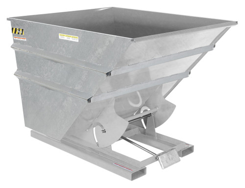 Vestil Steel Heavy Duty Self Dumping Hopper - 1-1/2 Cubic Yard 6000 lb - Galvanized