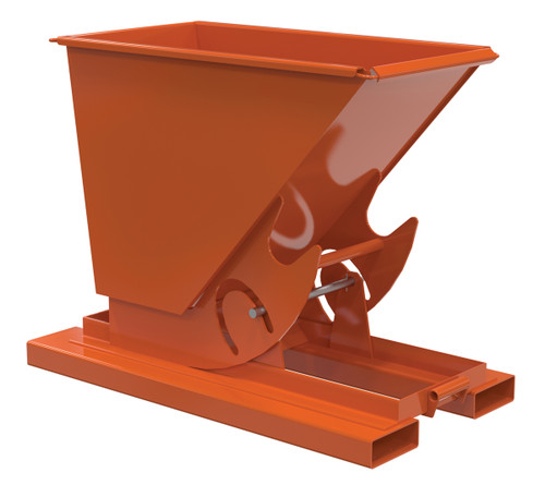 Vestil Steel Medium Duty No Bump and Dump Hopper - 1/4 Cubic Yard 4000 lb - Orange