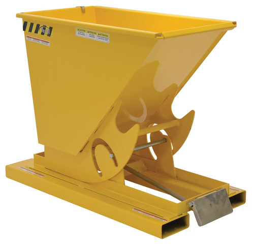 Vestil Steel Heavy Duty Self Dumping Hopper - 1/3 Cubic Yard 6000 lb - Yellow