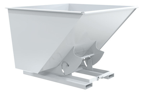Vestil Steel Heavy Duty No Bump and Dump Hopper - 2-1/2 Cubic Yard 6000 lb - White