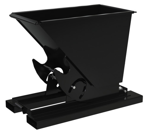 Vestil Steel Medium Duty No Bump and Dump Hopper - 1/3 Cubic Yard 4000 lb - Semi Gloss Black
