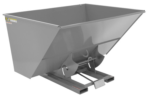 Vestil Steel Heavy Duty Self Dumping Hopper - 3 Cubic Yard 6000 lb - Machine Gray