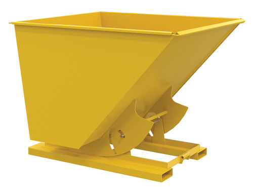 Vestil Steel Medium Duty No Bump and Dump Hopper - 2 Cubic Yard 4000 lb - Yellow
