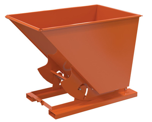 Vestil Steel Heavy Duty No Bump and Dump Hopper - 1-1/2 Cubic Yard 6000 lb - Orange