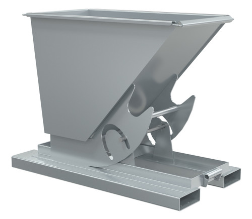 Vestil Steel Medium Duty No Bump and Dump Hopper - 1/4 Cubic Yard 4000 lb - Silver