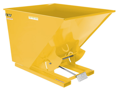 Vestil Steel Light Duty Self Dumping Hopper - 2 Cubic Yard 2000 lb - Yellow