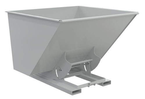 Vestil Steel Light Duty No Bump and Dump Hopper - 2-1/2 Cubic Yard 2000 lb - Machine Gray