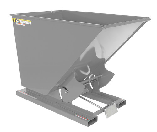 Vestil Steel Heavy Duty Self Dumping Hopper - 1-1/2 Cubic Yard 6000 lb - Machine Gray