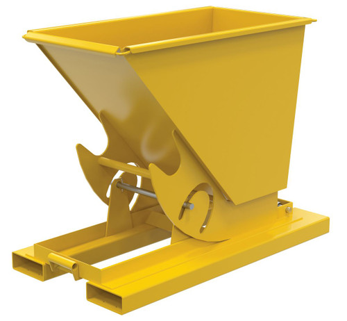 Vestil Steel Light Duty No Bump and Dump Hopper - 1/3 Cubic Yard 2000 lb - Yellow