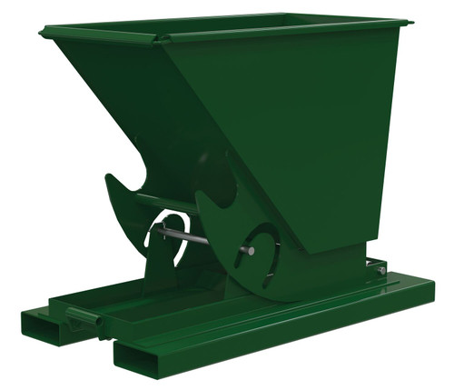Vestil Steel Heavy Duty No Bump and Dump Hopper - 1/3 Cubic Yard 6000 lb - Hunter Green