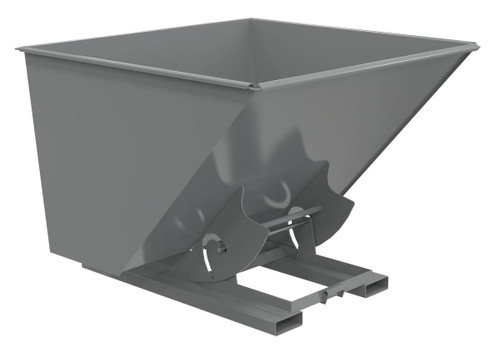 Vestil Steel Light Duty No Bump and Dump Hopper - 2-1/2 Cubic Yard 2000 lb - Battleship Gray