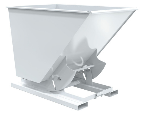 Vestil Steel Heavy Duty No Bump and Dump Hopper - 1-1/2 Cubic Yard 6000 lb - White