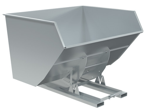 Vestil Steel Heavy Duty No Bump and Dump Hopper - 5 Cubic Yard 6000 lb - Silver