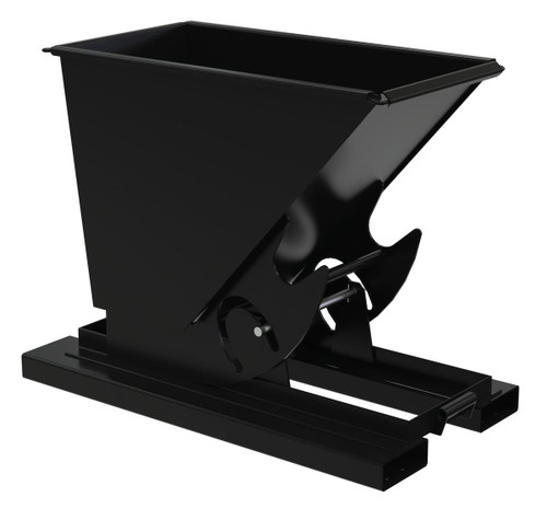 Vestil Steel Light Duty No Bump and Dump Hopper - 1/4 Cubic Yard 2000 lb - Semi Gloss Black